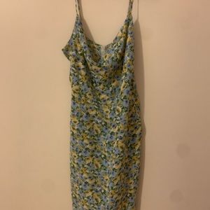 Nasty Gal Floral Ruche Mini Dress